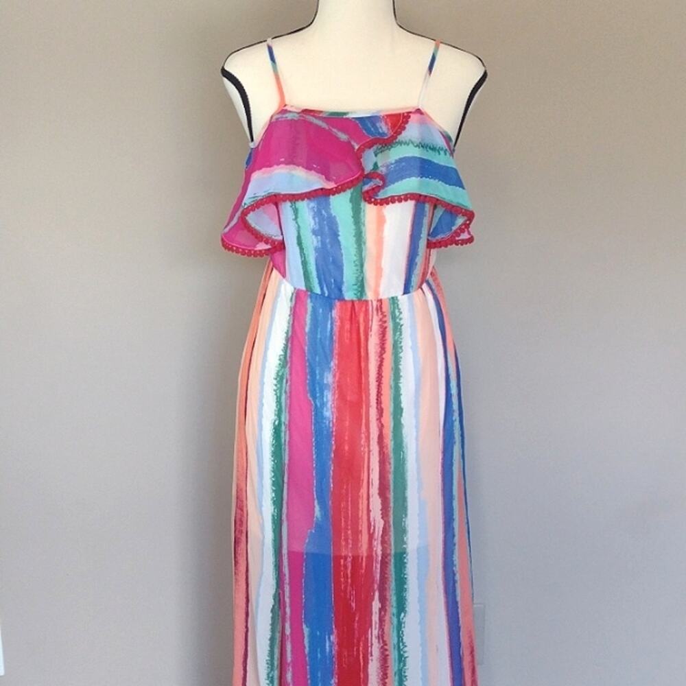 Candie's Multicolor Ruffle Maxi Dress